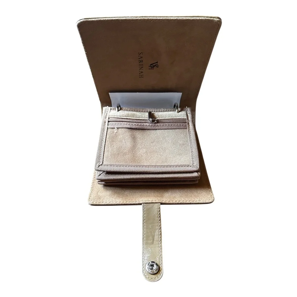Sarinah SVH Quilted Travel Jewelry Organizer Binder Tan Waterproof Case NEW
